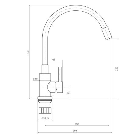 Смеситель для кухни с гибким изливом FASHUN A54101N-7A, чёрный