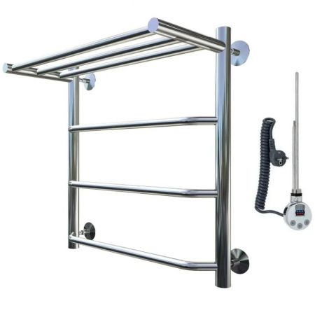 Электрический полотенцесушитель Тругор Браво 1 элТЭН 60x40 с полкой Хром, артикул Браво1/элТЭН6040П