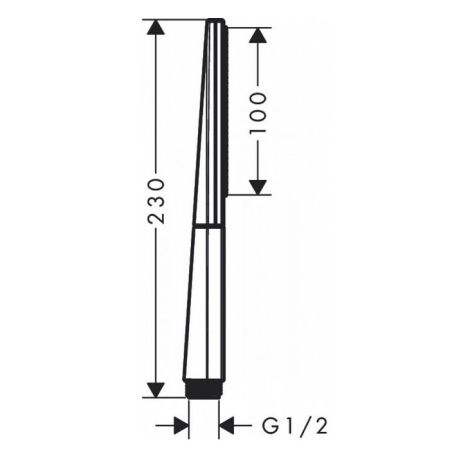 Ручной душ, Hansgrohe, Rainfinity, "палочка", размер душевого диска, мм-100, форма-прямоугольная, тип струи-PowderRain, соединительная резьба G ½, цвет-матовый белый, артикул 26866700