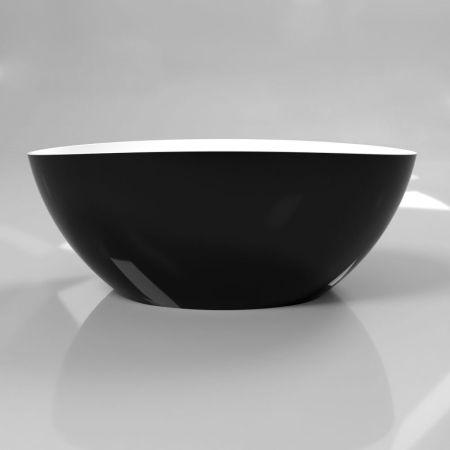 Ванна WHITECROSS Onyx A 160x75 (черный/белый глянец) иск. камень, артикул 0204.160075.10100