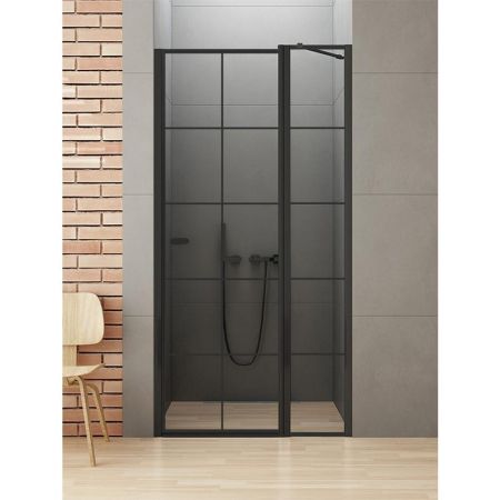 Дверь в нишу NEW TRENDY NEW SOLEO BLACK одинарная 90x195 D-0293A (черный), артикул D-0293A