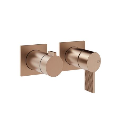 GESSI  INVERSO DIAMANTATO Внешняя часть настенного смесителя для душа на 2 выхода, цвет: Copper Brushed PVD