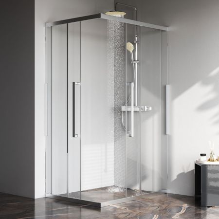 W84G-403-12090-MТ Душевое ограждение Func Square Slide 120х90, мат хром, прозрачное, артикул W84G-403-12090-MТ