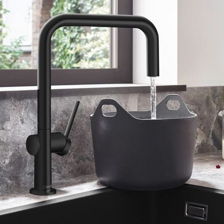 Смеситель для кухни, Hansgrohe, Talis M54, тип открывания воды-однорычажный, тип регулирования воды-керамический картридж, монтаж-на раковину/столешницу, отверстия для монтажа-1, высота, мм-339, вынос излива, мм-216, тип излива-поворотный, стандарт подвод, артикул 72806670