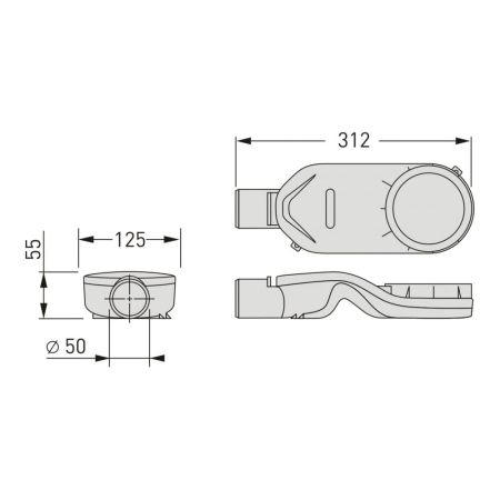 Горизонтальный сифон Berges 42л/мин, артикул 099000