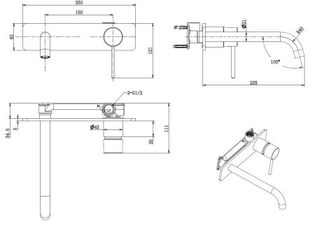 Смеситель для раковины Allen Brau Glority 5.51004-00 (с внутренней частью) хром, артикул 5.51004-00