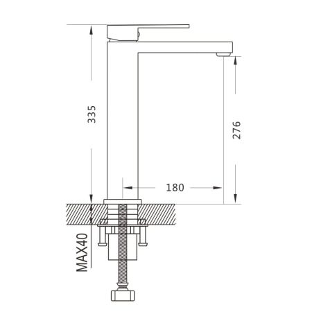 Смеситель для раковины высокий Shevanik S7011L, сатин