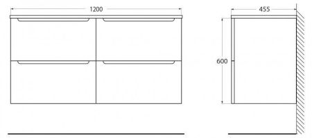 Мебель для ванной комнаты BELBAGNO ETNA-H60-1200 со столешницей, артикул EK-120-2-BO