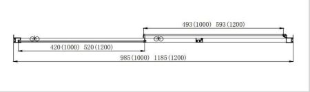 AQ ARI RA 10020BL Душевая дверь двухэлементная, раздвижная1000x2000 профиль черный, стекло прозрачное, артикул AQ ARI RA 10020BL
