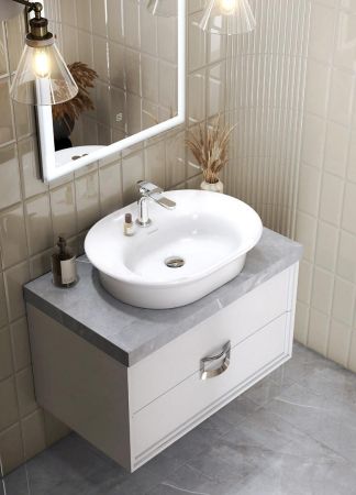 Тумба CANALETTO подвесная с ящиками 80, белая глянцевая, артикул CN.80