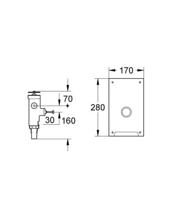 Смывное устройство для унитаза GROHE, хром (42902000), артикул 42902000