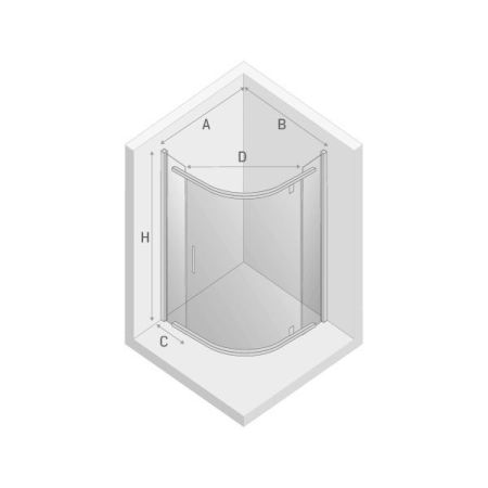 Душевое ограждение NEW TRENDY NEW KOMFORT 80x80x195 K-0434 (хром), артикул K-0434