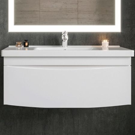 Тумба под раковину Бриклаер Вега 100 подвесная Белый глянец, артикул 4627125414022