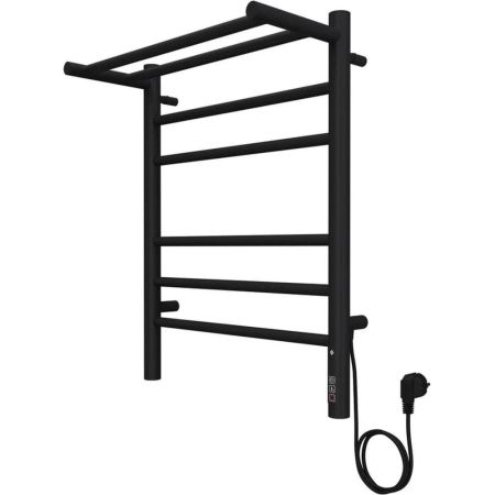 Полотенцесушитель электрический с полкой Terminus Аврора П6 450х60 КС, черный муар, артикул 4670078556929