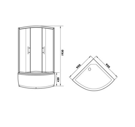 Уголок Z9011 душевой PARLY с поддоном, артикул Z9011