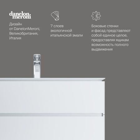 M30FHX1002WG Sensation, База под раковину, подвесная, 100 см, ящики, белый, глянцевая, шт, артикул M30FHX1002WG