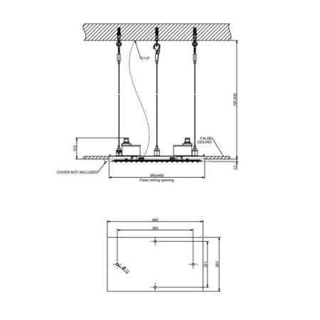 Gessi Mimi Встраиваемая в потолок душевая система 305х505 с функцией Тропический ливень (требуется панель 57006), артикул 57805#238