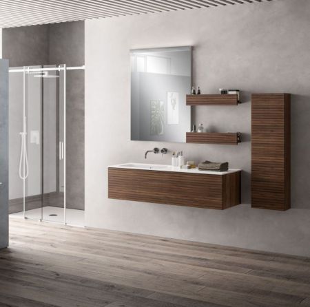 Комплект мебели IBC Diana, 1400 мм левый, цвет орех, артикул DI3614.10/NOCE/L