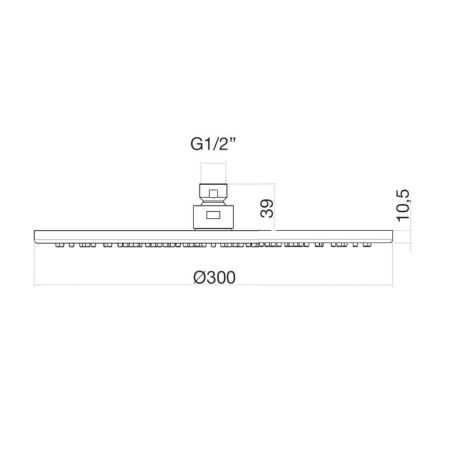 Верхний душ Webert AC1010345BRASS, никель, артикул AC1010345BRASS