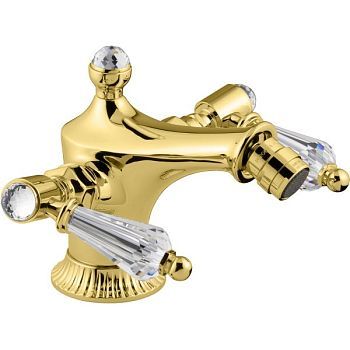 Emmevi The One Atena, смеситель для биде. Прозрачные кристаллы Swarovski, цвет золото