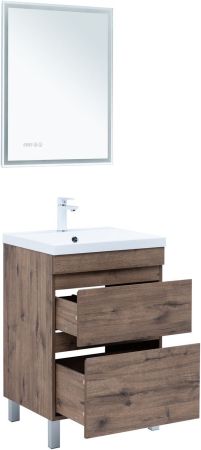 Тумба под раковину Aquanet Нота New 60 напольная, дуб веллингтон табак, артикул 00344139