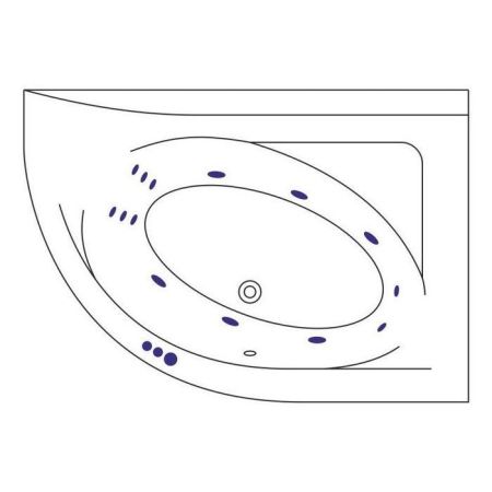 Ванна EXCELLENT Aquarella 170x110 (правая) "SMART" (золото), артикул WAEX.ARP17.SMART.GL