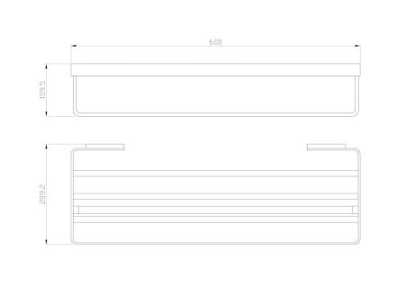 Полотенцедержатель с полкой WONZON & WOGHAND LOTTE, Темный графит (WW-8381A-BGM), артикул WW-8381A-BGM