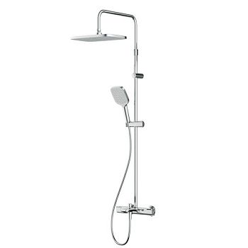 F078F500 Func, душ. система: см-ль д/ванны/душа с ТМС, душ.штанга, верхн. душ квадр., ручн.душ, хром