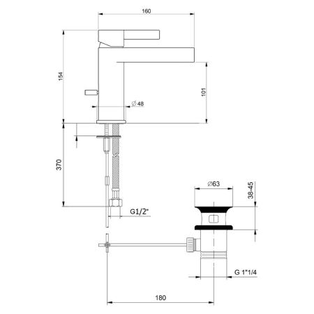 Смеситель для раковины Webert DoReMi DR830102564, артикул DR830102564