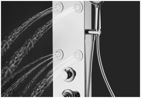 Душевая панель Galaxy Shine с гидромассажем и изливом, артикул AP40-01