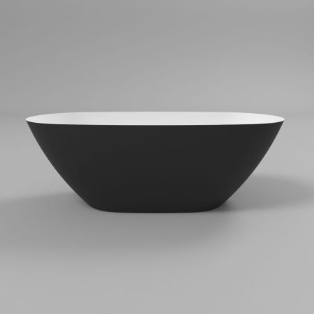 Ванна WHITECROSS Onyx D 160x75 (черный/белый мат) иск. камень, артикул 0207.160075.20100