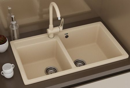 Кухонная мойка Ulgran U-200-328, бежевый, артикул U-200-328