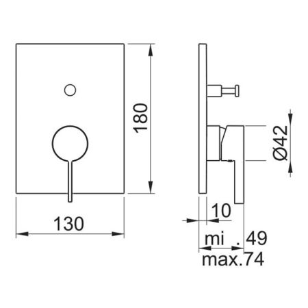Almar THIN CORE Внешняя часть смесителя на 2 потребителя, золото PVD, артикул E186542.GO