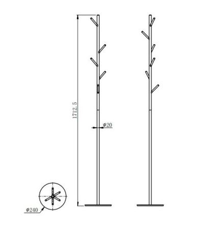 Вешалка напольная для ванной комнаты WONZON & WOGHAND, Темный графит (WW-V4306-GM)