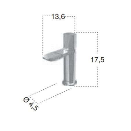 Antonio Lupi Indigo Смеситель для биде, на 1 отв., излив: 136мм, цвет: хром, артикул ND400LU