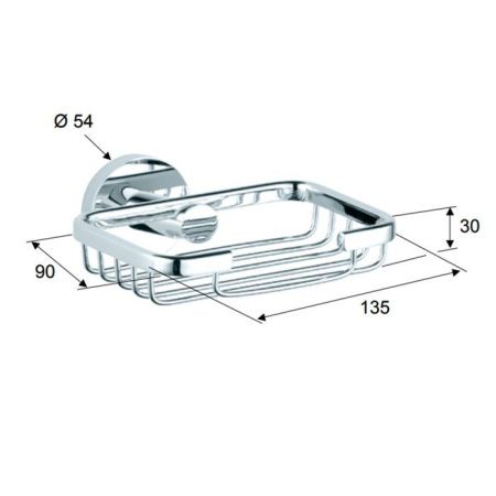 Daniel Accessori Bagno Hilton Мыльница подвесная (душевая), сетка, хром