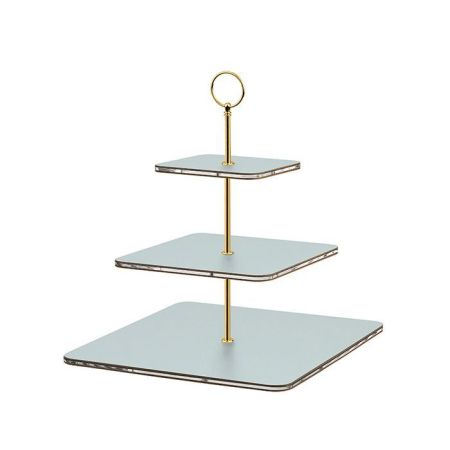 ADJ Сервировочная стойка, 30x30xH35 см.,ручка Круглая, цвет: небесный голубой, фурнитура золото, артикул 0092C.50.O