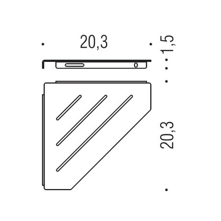 Colombo Angolari Полка угловая 20.3х20.3хh1.5см., плоская, цвет: хром, артикул B9655.CR