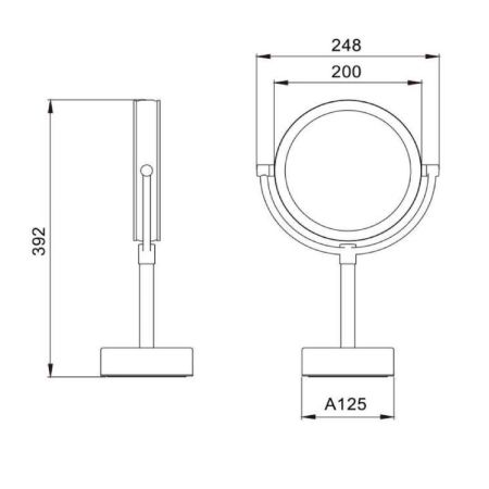 Зеркало косметическое JAVA S-M221W, белый, артикул S-M221W