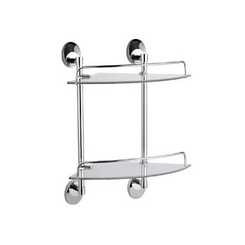 Полка стеклянная угловая Haiba HB1607-2, хром