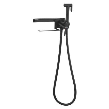 Гигиенический душ со смесителем и держателем туалетной бумаги FASHUN A57703-7, чёрный