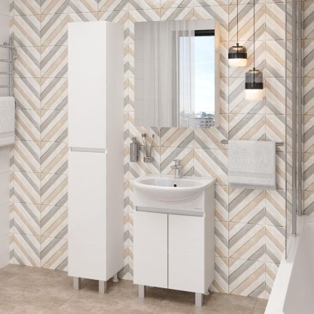 Тумба Onika Милтон 55 напольная, белая (ум. Уют 55), артикул 105559