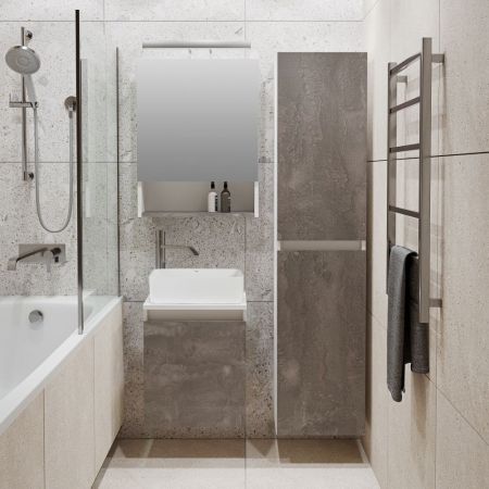 Тумба Runo Бари 40 железный камень под накладной умывальник (00-00001376), артикул 00-00001376