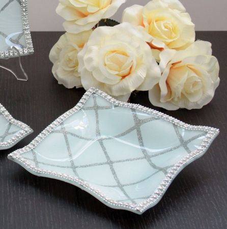 CTF, стеклянная тарелка 17,5х17,5 см, со стразами, в подарочной упаковке, артикул 32990