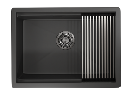 Кухонная мойка GRANULA (6045U, ЧЕРНЫЙ МАТОВЫЙ), артикул 6045U, ЧЕРНЫЙ МАТОВЫЙ
