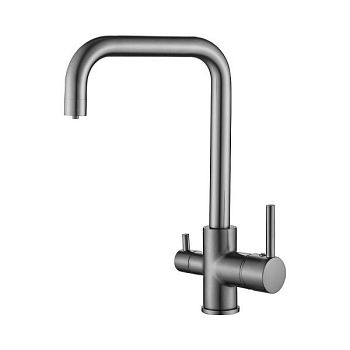 Смеситель для кухни с подключением фильтра BELZ B76802-3, вороненая сталь