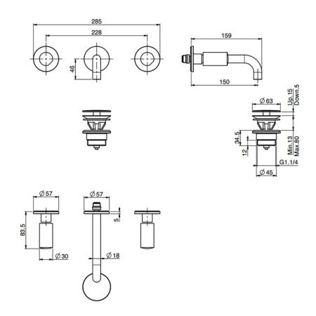 FIMA|Carlo Frattini SO Ручки для смесителя (2 шт.), цвет золото, артикул S4OR
