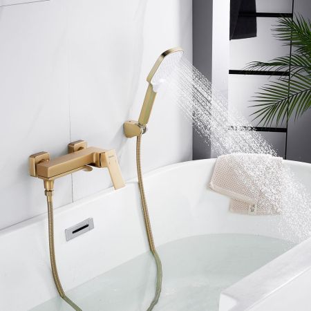 Смеситель для ванны Shevanik S4002G, золотой сатин, артикул S4002G
