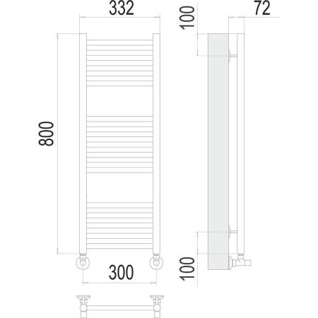 Полотенцесушитель водяной Terminus Аврора П16 30х80, артикул 4670078529299