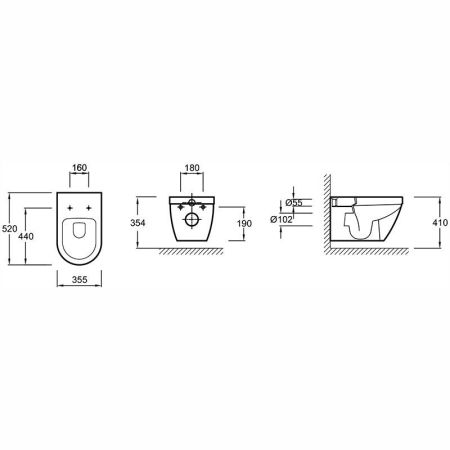 Унитаз подвесной JACOB DELAFON RODIN EDY102-00 Rim гор. вып. 52*35,5 (белый), шт, артикул EDY102-00